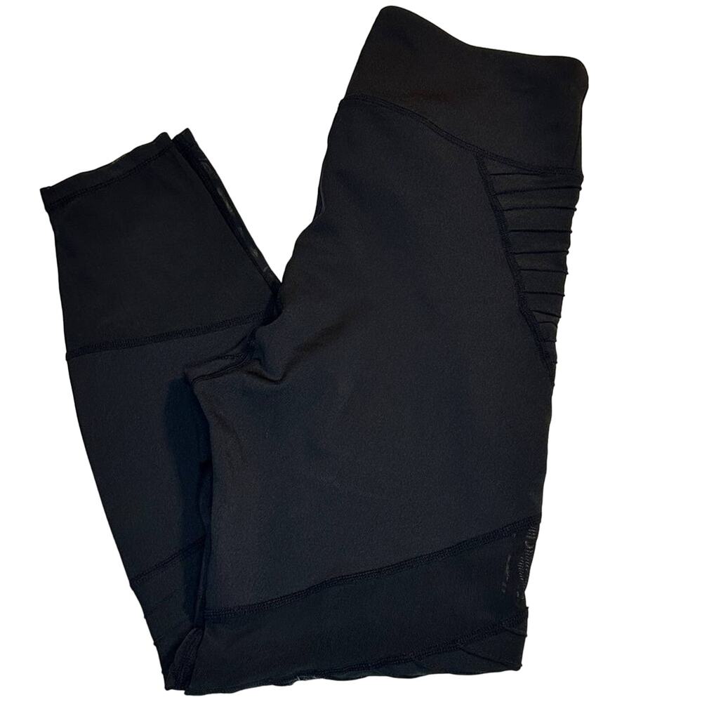 Nanette Lepore‎ Women's Leggings Large Black Play High Rise Mesh Compression